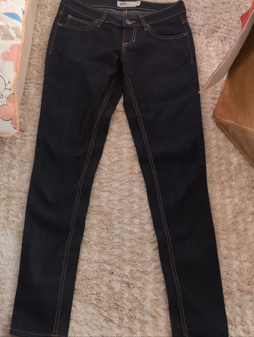 Lee Women's Navy Skinny Jeans with Contrast Stitching